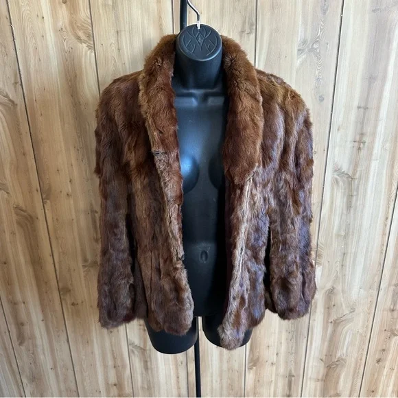 Vtg Kuhl Rich Brown Real Fur Teddy Cape for Women, Shrug, Shawl 40s 50s 60s Soft - Picture 2 of 13